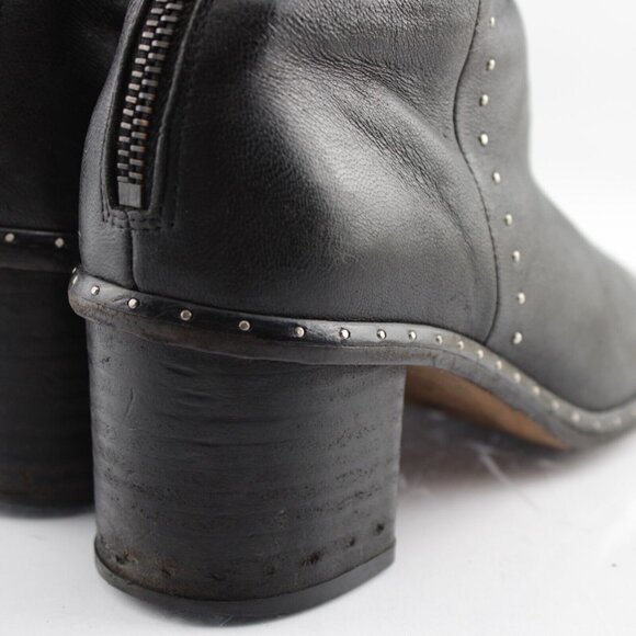 Rag Bone Womens Willow Boots Size 35 5 Black Leather Studded Block Heel Bootie - Picture 5 of 13